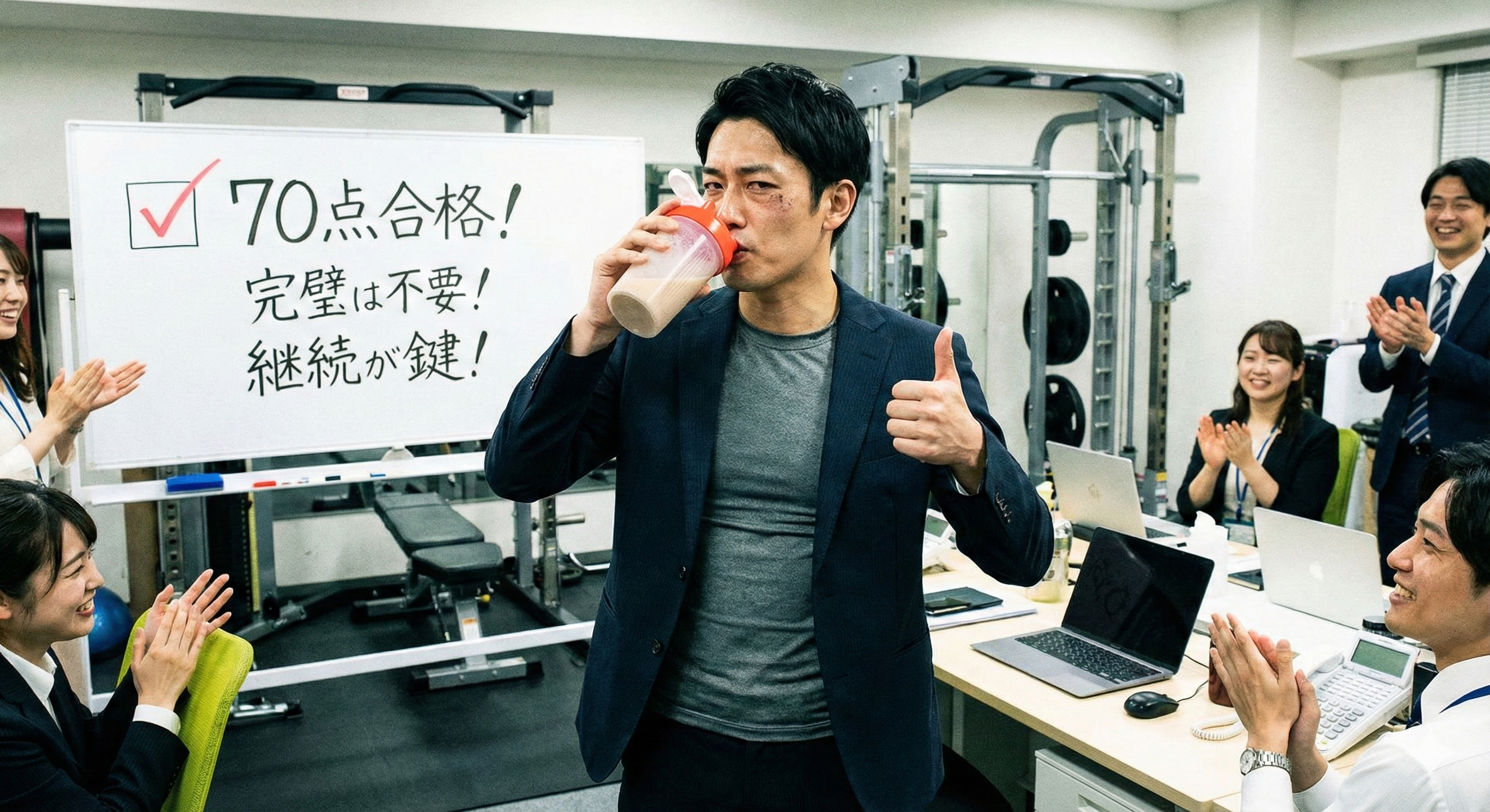 会社員トレーニーは70点を目指しましょう！