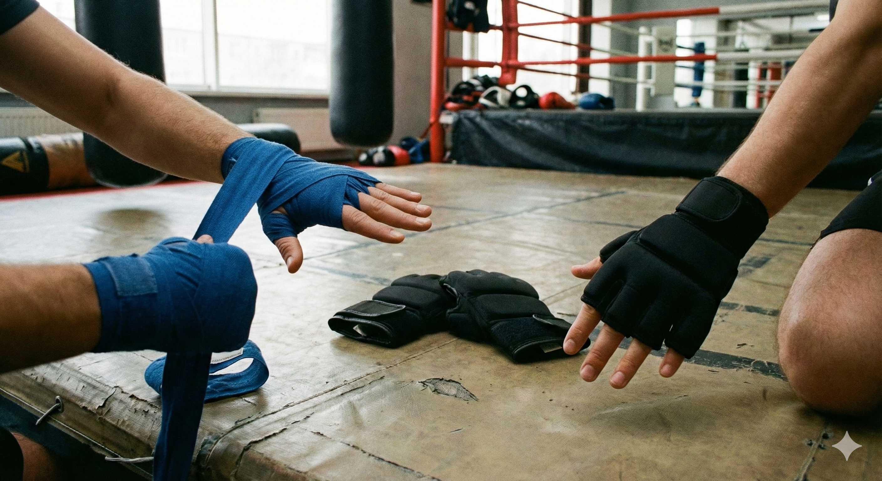 初心者キックボクシングバンテージグローブ型