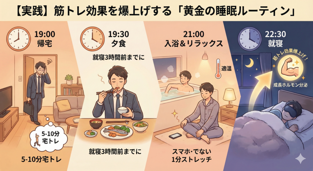【実践】筋トレ効果を爆上げする「黄金の睡眠ルーティン」