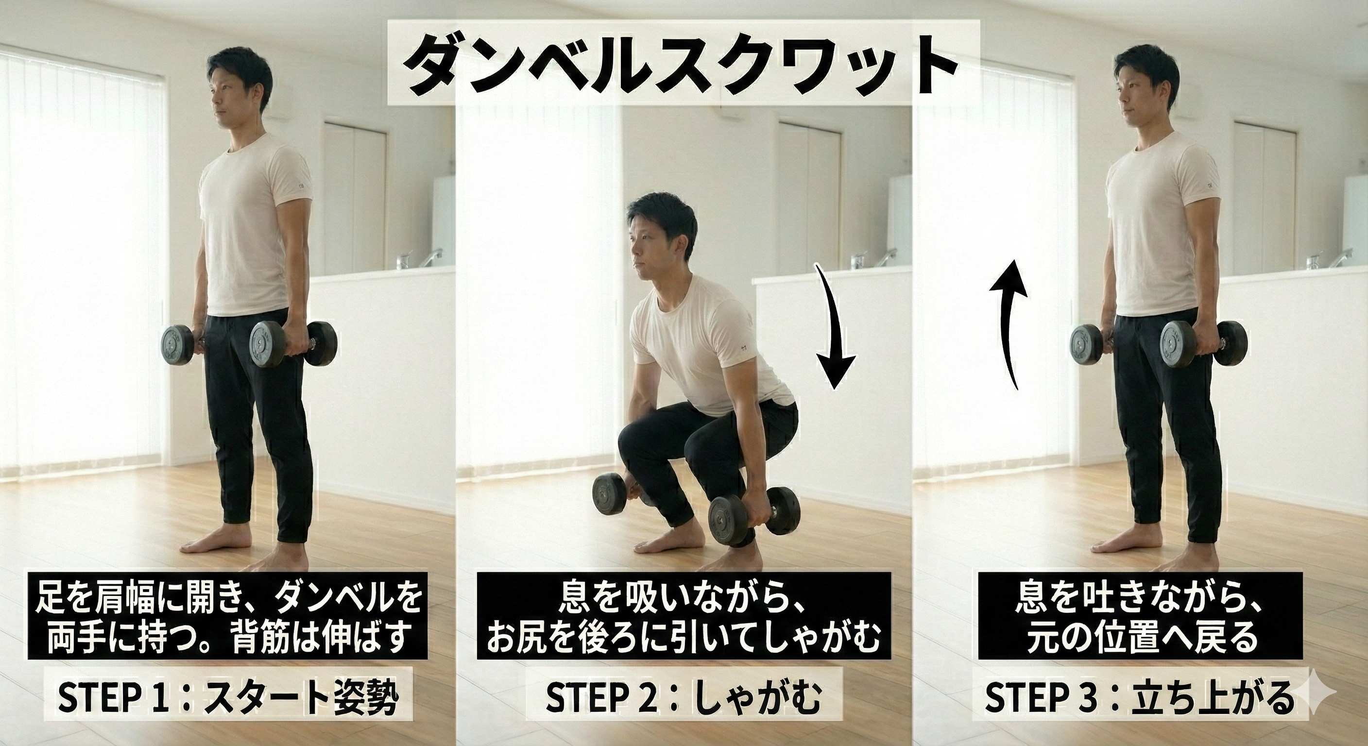 ダンベルスクワット
