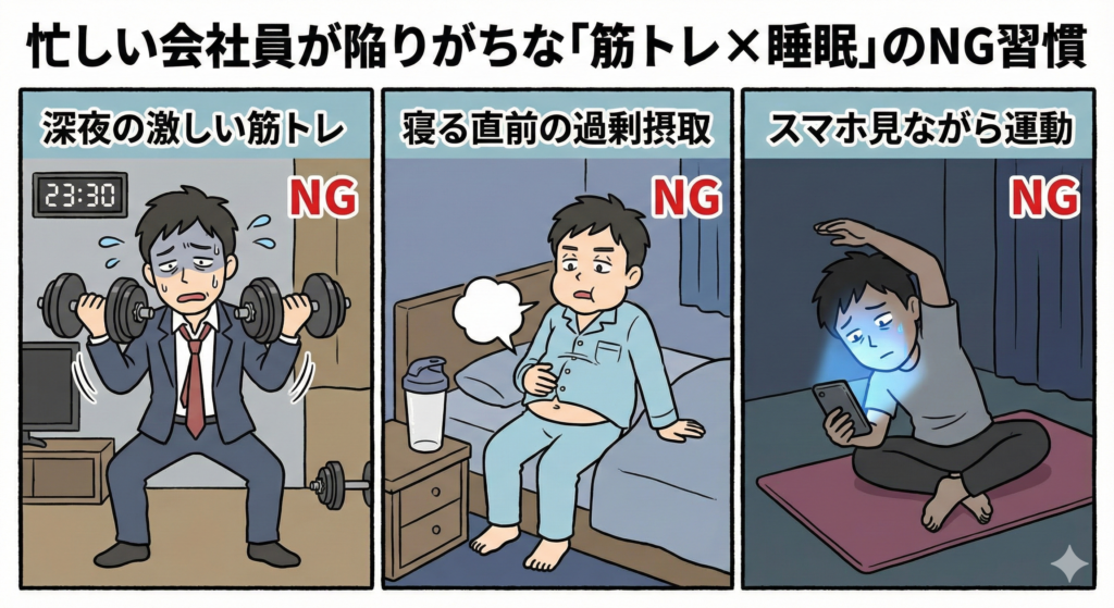 忙しい会社員が陥りがちな「筋トレ×睡眠」のNG習慣