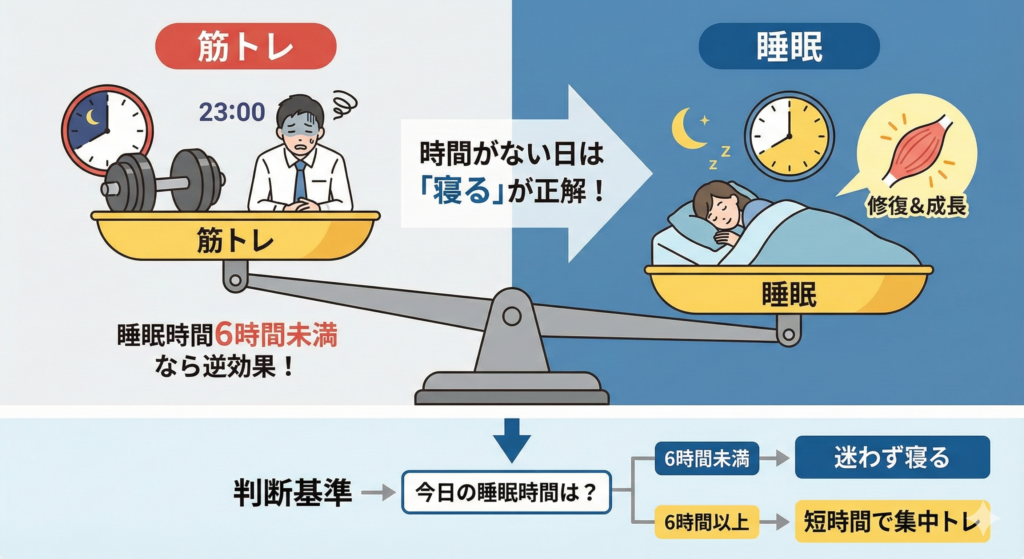 時間がない日はどっちを優先？「筋トレvs睡眠」の判断基準