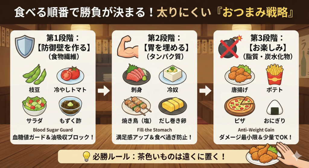 食べる順番で勝負が決まる！太りにくい「おつまみ戦略」