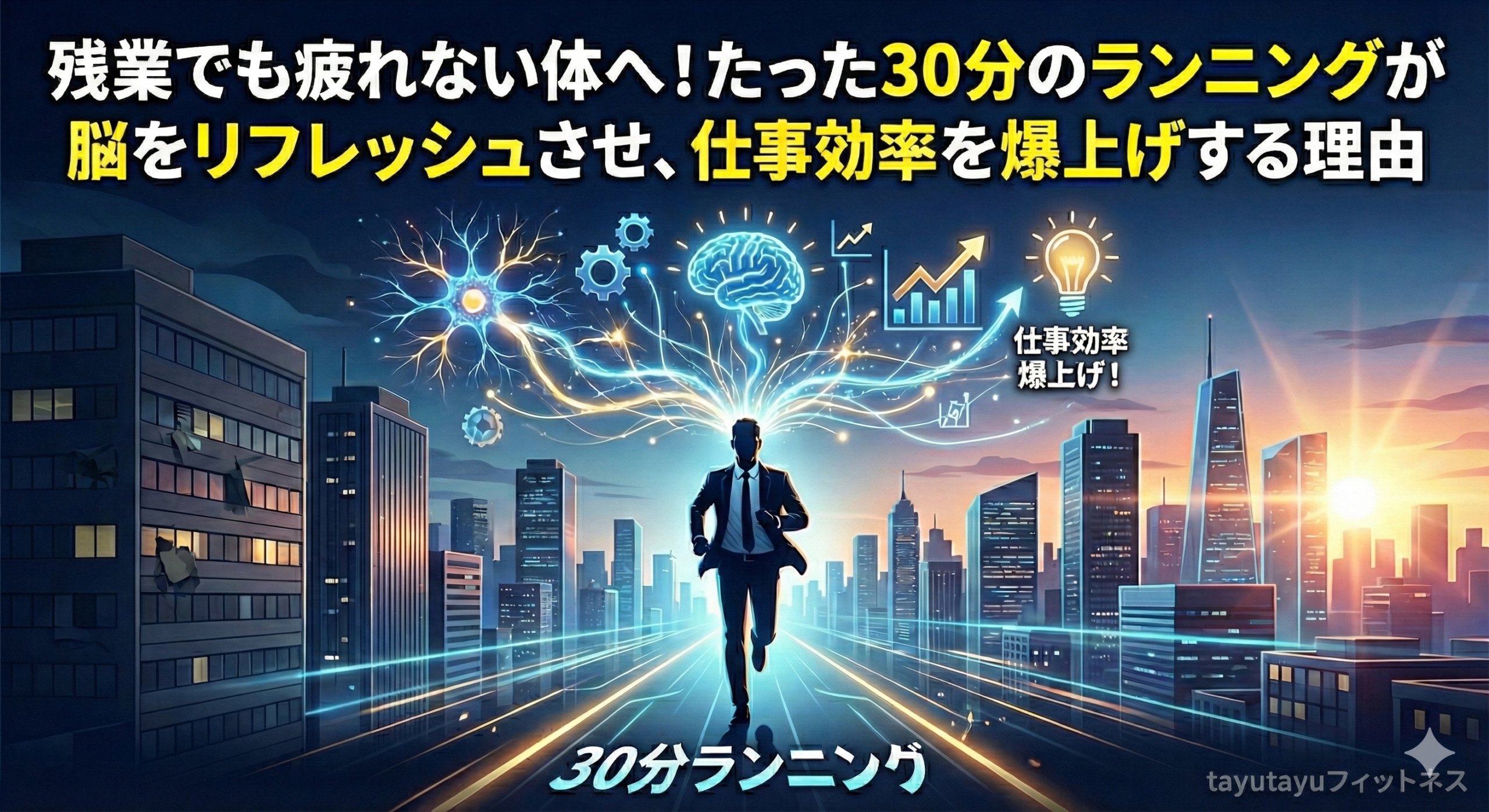「残業でも疲れない体へ！たった30分のランニングが脳をリフレッシュさせ、仕事効率を爆上げする理由」
